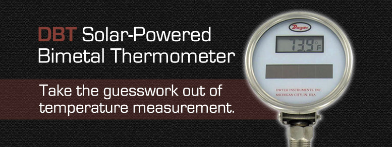 Dwyer DBT Solar Powered Bimetal Thermometer