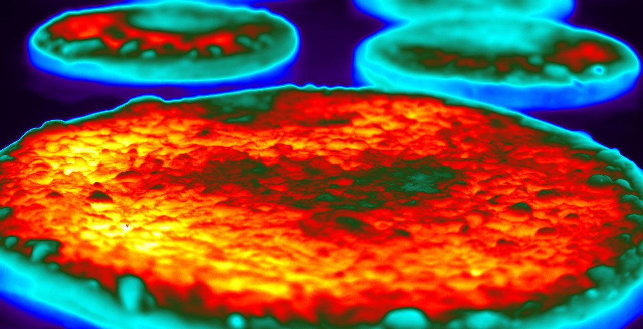 Thermal image of pizza