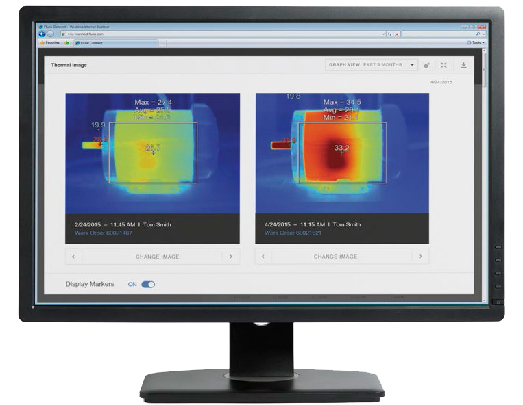 Comparing two thermal images to the baseline reading