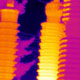 Thermal image focusing on the background of three target points