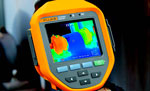 Fluke PTi120 Thermal Imager capturing a thermal image