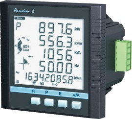 Accuenergy Acuvim II-D-5A-P1 Intelligent Power/Energy Meter, LCD, 5 A/1 A input, 415 Vac/300 Vdc-