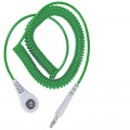 DESCO 09126 Jewel Coil Cord with 0.16&quot; snap socket, emerald, 6&#039;-