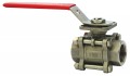 Dwyer WE02-DHD00 3-Piece Stainless Steel Ball Valve, 3/4&quot;, Manual Hand Lever-