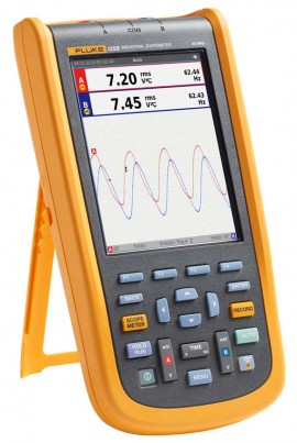 Fluke 125B/S Industrial ScopeMeter Hand-Held Oscilloscope with AC clamp and Fluke View software, 40 MHz-