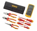 Fluke IB875K 87V Industrial Multimeter &amp;amp; Insulated Hand Tools Starter Kit with Roll Up Pouch-