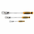 GearWrench 81298T &amp;frac14;&amp;quot;,&amp;frac38;&amp;quot; and &amp;frac12;&amp;quot; Drive 90 Tooth Dual Material Locking Flex Head Ratchet Set, 3 pieces-