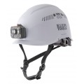 Klein Tools 60150 Safety Helmet with rechargeable headlamp, vented class C, white-