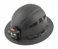 Klein Tools 60347 Premium Vented KARBN Pattern Full Brim Hard Hat with headlamp, class C-