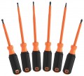 Klein Tools 85076INS Screwdriver Set, 1000 V insulated,(2) 4&amp;quot; &amp;amp; (4) 6&amp;quot; round shanks-
