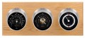 Maximum Newport Three-Instrument Weather Station with oak panel, satin case, black dial-