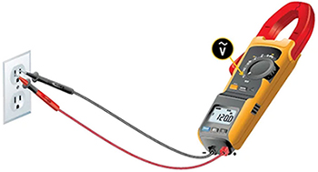 Fluke 381 voltage: Making measurements using test probes