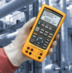 The Fluke 726 Precision Multifunction Process Calibrator being held