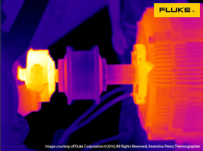 Thermal image of alignment issue on a motor coupling